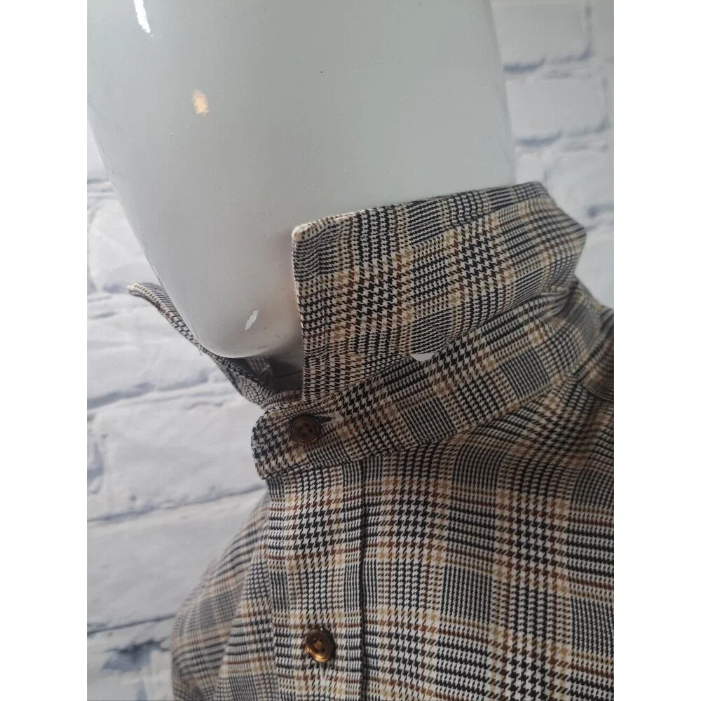 NEW Banana Republic Button Down Shirt Check Houndstooth Tailored Slim Fit Medium